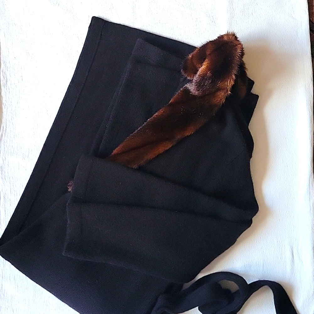 Womens Ralph Lauren Cashmere/Wool Car Coat with Fur Collar